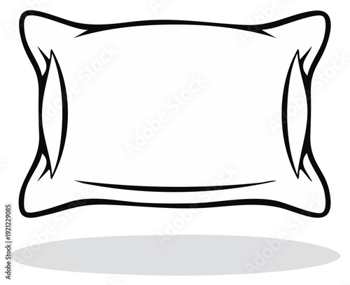 Soft rectangular pillow with curved edges casting a shadow