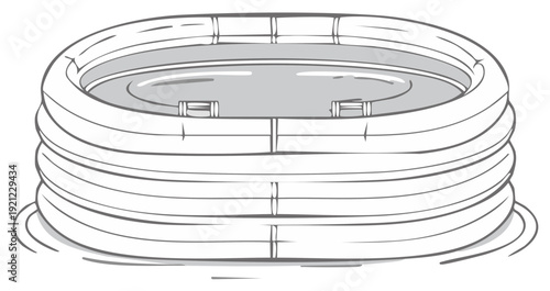 Inflatable Swimming Pool Outline Illustration for Summer Fun and Backyard Relaxation