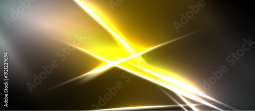 Bright yellow light streaks radiate from central point. Dark background creates dramatic contrast, emphasizing energy, power.