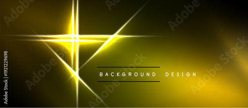 Golden lines intersect, creating bright focal point. Dark background enhances luminosity, modern aesthetic. Simple, elegant design.