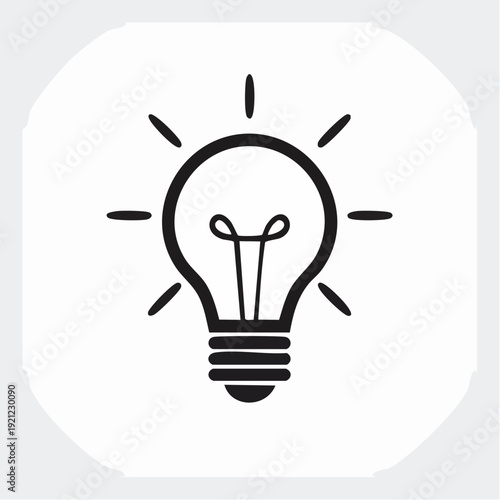 Bright glowing light bulb graphic symbolizing an innovative concept, creative thinking, and brilliant solutions