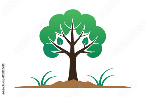 Bold Silhouette Graphic of an Evolving Tree for Mentorship and Growth Symbolism