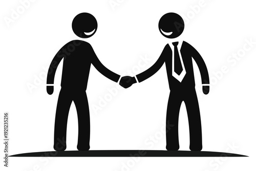 Vector Illustration of a Handshake Between Two People Representing Mutual Trust and Agreement