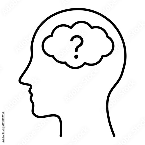 brain fog line icon with editable stroke