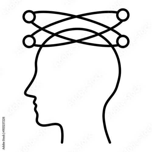 distraction line icon with editable stroke