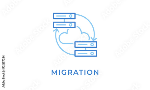 Migration vector icon isolated on white background