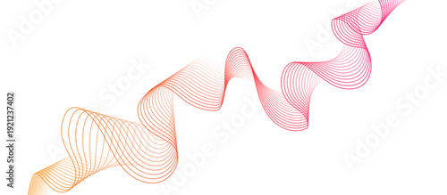 Abstract pink background design with waves. Colorful gradient smooth wave pattern. Dynamic soundwave design element.