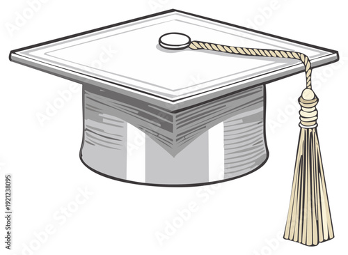 Graduation cap with tassel academic vector image for educational achievement and success. Celebrate graduation and educational milestone.