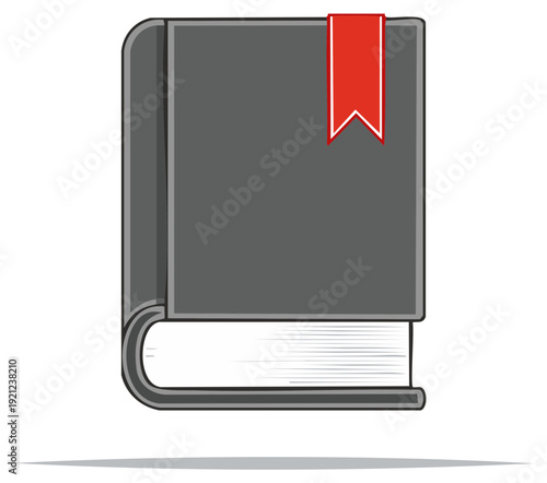Hardcover Book with a Red Bookmark Ready for Reading and Studying in Education or Information