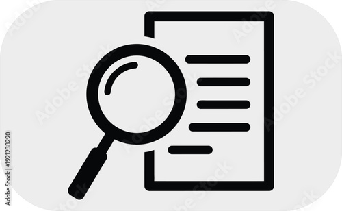 Magnifying glass on document icon