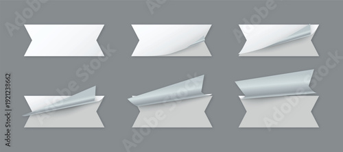 White Geometric Labels with Peeling Silver Corners