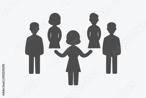 Social Media User Base Concept with Multiple Human Figure Silhouettes and Audience Groups