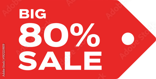 Big 80 percent off sale discount tag