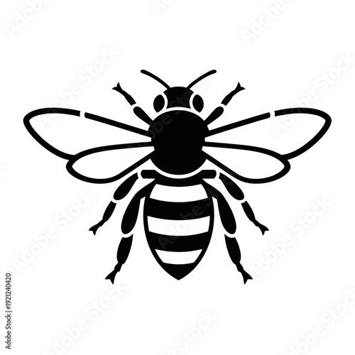 Stylized Bee Silhouette - Insect Icon
