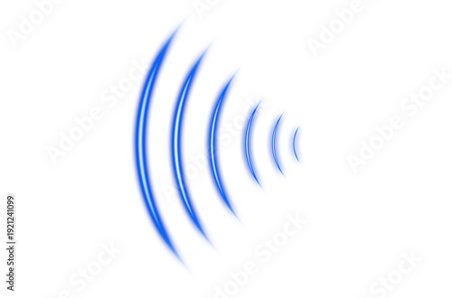 Foto Neon Blue Sound Waves Wireless Signal Frequency Transmission Technology on Trans