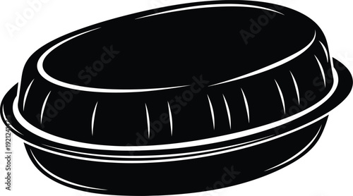 Black plastic container lid