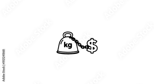 Debt Financial Crisis Bankruptcy Money Burden Icon Vector