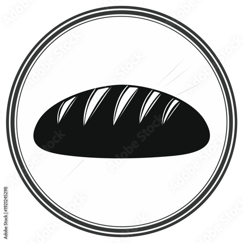 Icon of a loaf of bread in a circular frame.