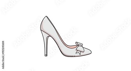 Elegant white high heel stiletto shoe for women featuring a delicate bow on the toe and a slender pointed heel.