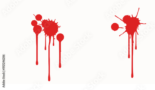 Red blood splatter drip marks horror texture vector EPS 10