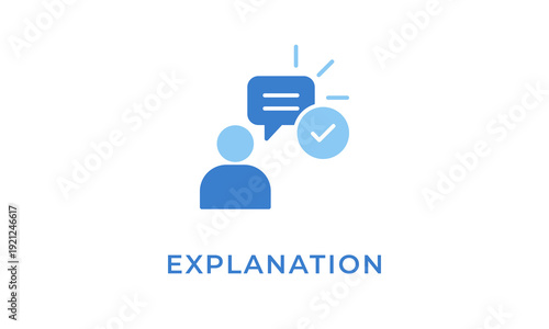 Explanation vector icon isolated on white background