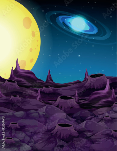 moon over the mountains