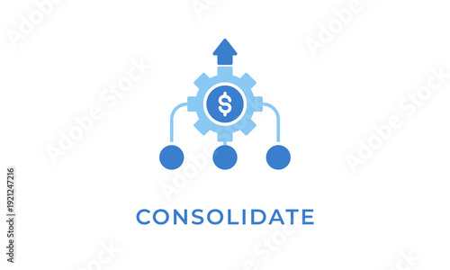 Consolidate vector icon isolated on white background