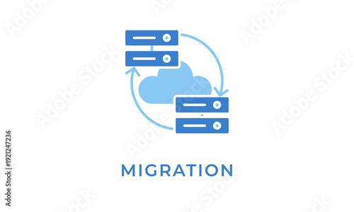 Migration vector icon isolated on white background