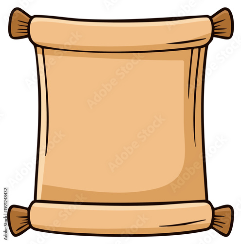 Cartoon Scroll Parchment Blank Paper with Rolled Edges