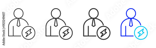 Conflict Leader Business Icon Set Collection Creative Outline Style for Competence with Multiple Thickness Variations Vector Pack for Professional Design Use