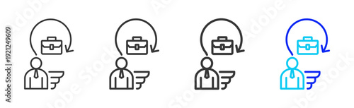 Technical Expertise Business Icon Set Collection Creative Outline Style for Competence with Multiple Thickness Variations Vector Pack for Professional Design Use