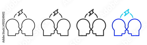 Conflict Resolution Business Icon Set Collection Creative Outline Style for Competence with Multiple Thickness Variations Vector Pack for Professional Design Use