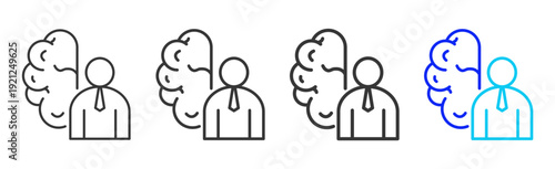 Mind Leadership Business Icon Set Collection Creative Outline Style for Competence with Multiple Thickness Variations Vector Pack for Professional Design Use