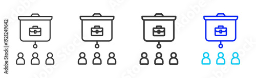 Business Pitch Business Icon Set Collection Creative Outline Style for Competence with Multiple Thickness Variations Vector Pack for Professional Design Use