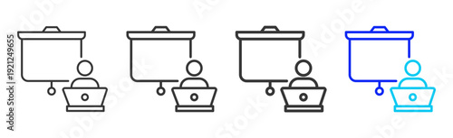 Digital Pitch Business Icon Set Collection Creative Outline Style for Competence with Multiple Thickness Variations Vector Pack for Professional Design Use