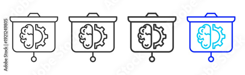 Brain Talk Business Icon Set Collection Creative Outline Style for Competence with Multiple Thickness Variations Vector Pack for Professional Design Use