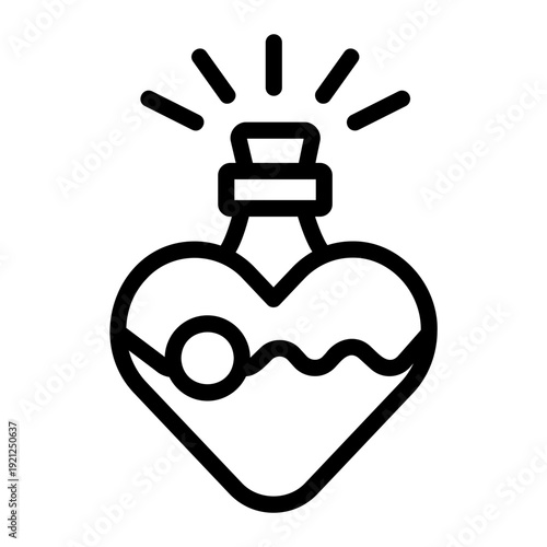 Love potion bottle Line Icon