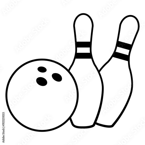 Bowling icon vector. Bowling ball Illustration sign. Bowling pins symbol. Sport logo.
