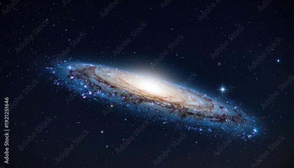 Fototapeta premium Distant Galaxy with Stars and Cosmic Dust.