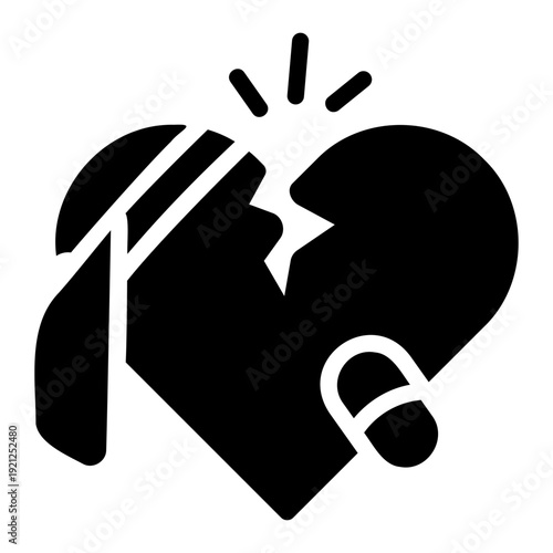 Broken heart Solid icon