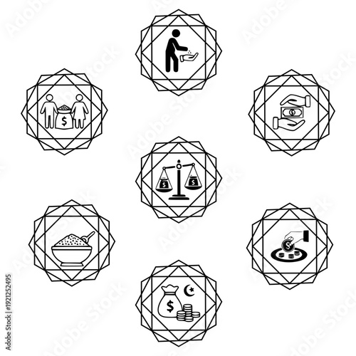 Icon of ramadan kareem - illustration of zakat