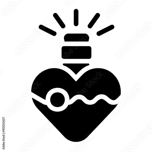 Love potion bottle Solid icon