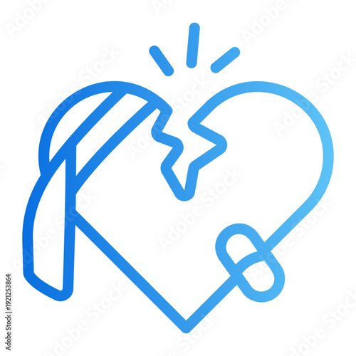 Broken heart Line Gradient Icon