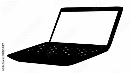 Modern laptop computer with blank screen for customization