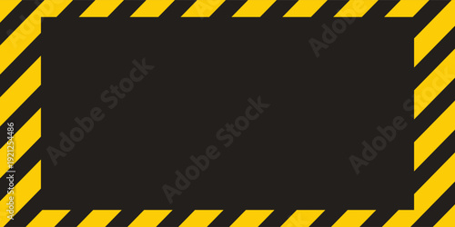 Warning yellow black diagonal stripes line. Safety stripe warning caution hazard danger road vector sign symbol.