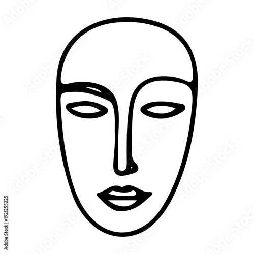 Minimalist Abstract Face Line Art