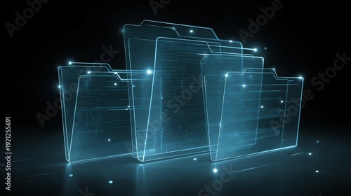 Layered folders represent hierarchical data structure in digital format for better organization