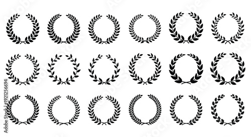 Multiple laurel wreaths arranged in a grid pattern silhouette