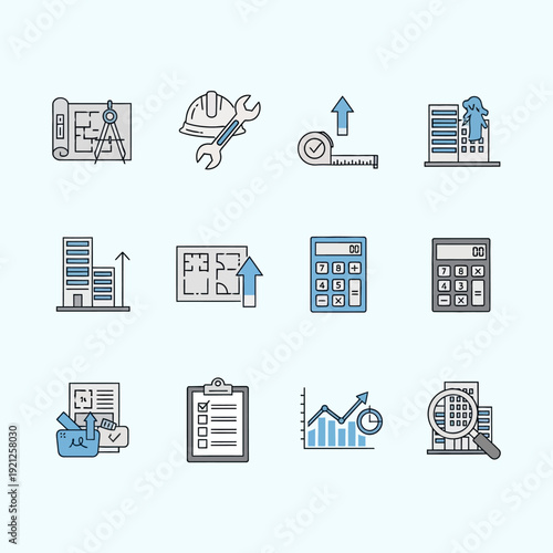 Business finance icons and symbols.