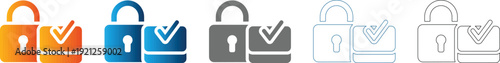 Padlock Security Icons Set Flat Design Vector Illustration
